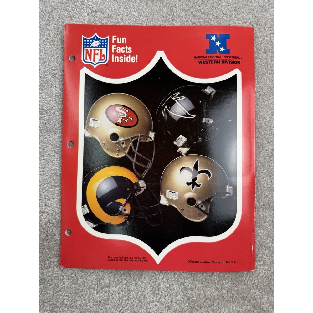 Vtg Team NFL Football School Folder NFC Western 49ers, Falcons, Rams, Saints 90s